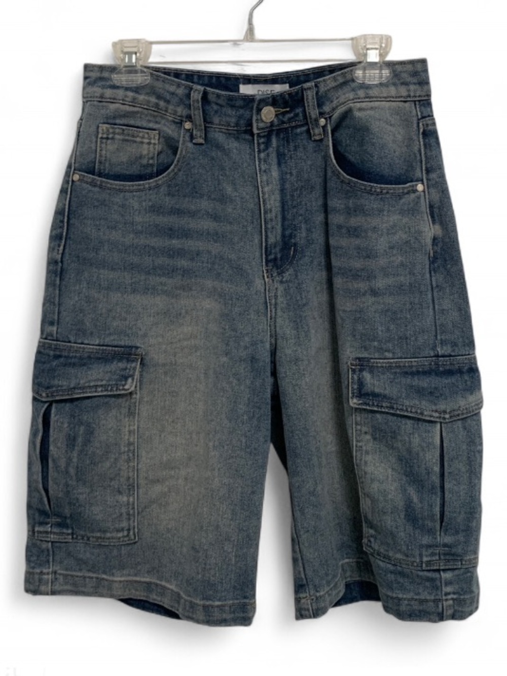Rise Supply Co Y2K Style Denim Cargo Shorts